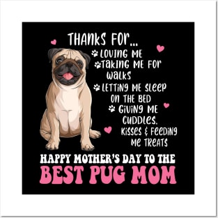 Happy Mother's Day To The Best Pug Mom - Pug Dog Mom Posters and Art